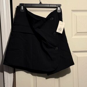 Black Button-Front A-Line Skirt - Unbranded